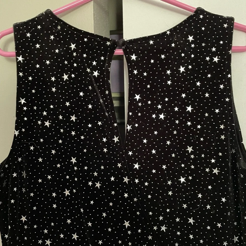 NWT ModCloth Black Star-Print Velvet Sleeveless Wide-Leg Jumpsuit